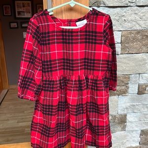 Hanna Anderson Flannel Plaid Skater Dress Girl’s Size 5